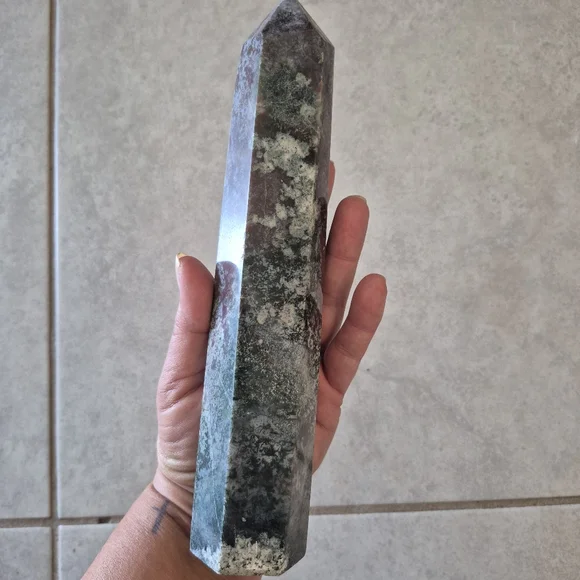 Natural Ocean Jasper Crystal Obelisk Tower #4 New